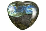 Flashy Polished Labradorite Heart - Madagascar #327248-1